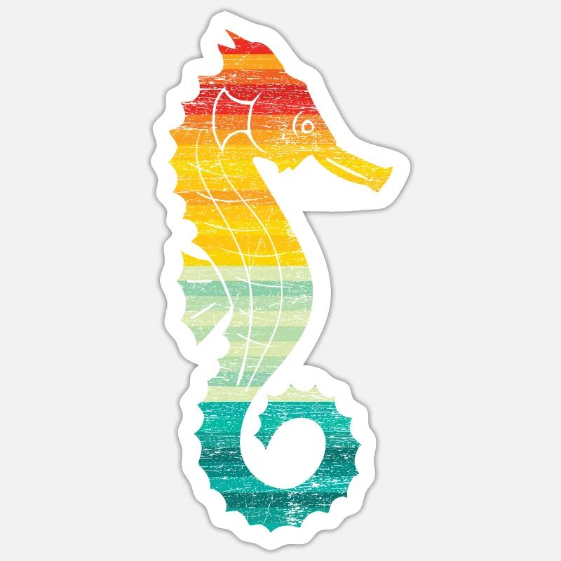Seepferdchen Pferd - Sticker Größe S (10 x 10 cm) - Mattweiß