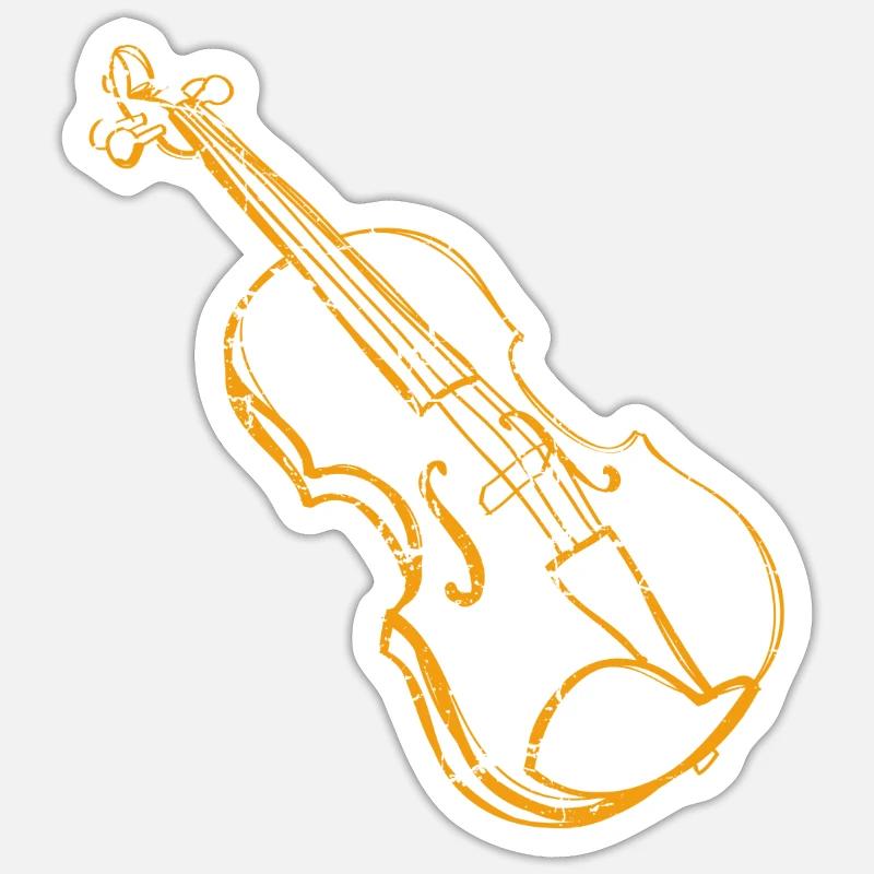 violon - Sticker taille S (10 x 10 cm) - blanc mat