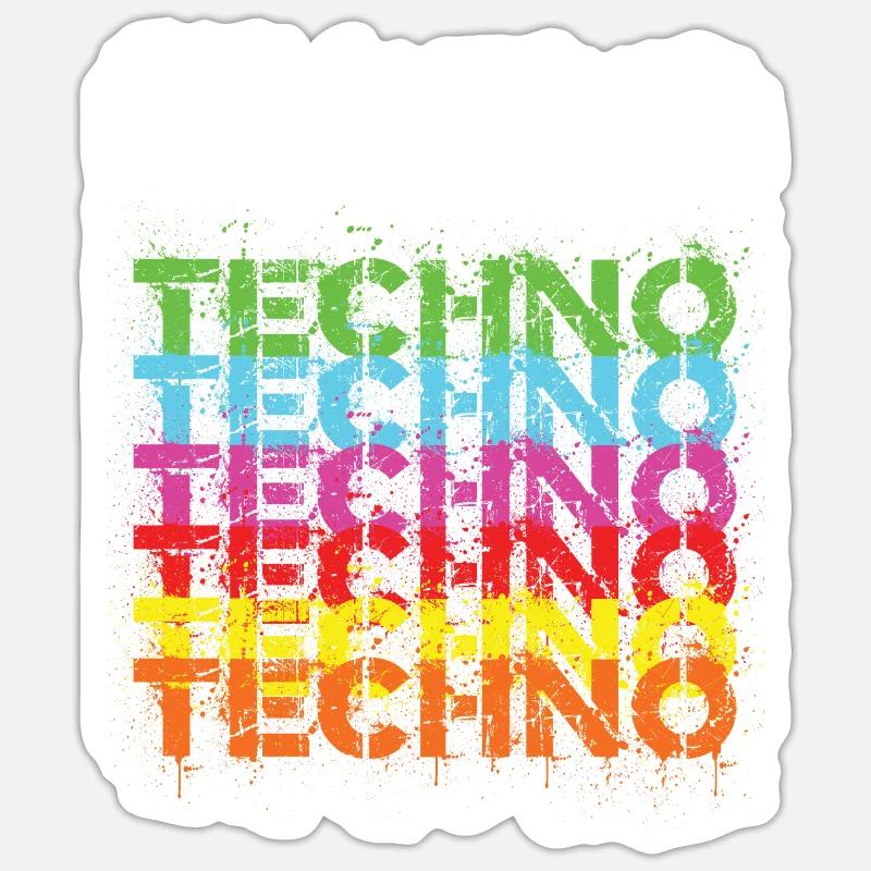Techno Techno Freak Techno Musik Sticker Größe S (10 x 10 cm)