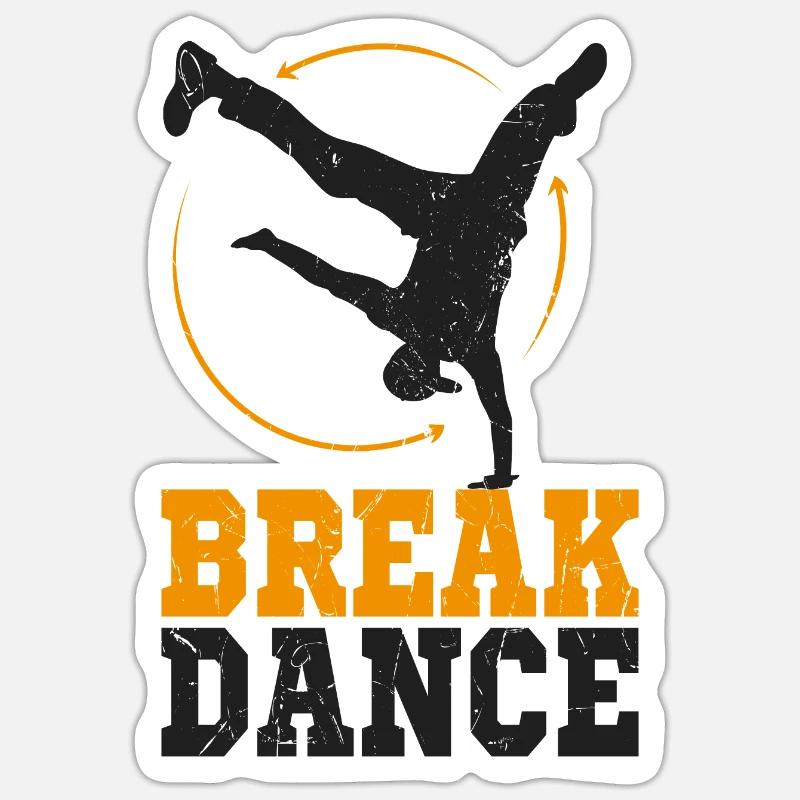 Breakdance - Sticker Größe S (10 x 10 cm) - Mattweiß