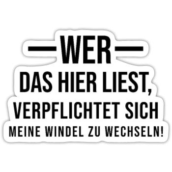 Change diaper - Sticker size S (10 x 10 cm) - white matte - Front