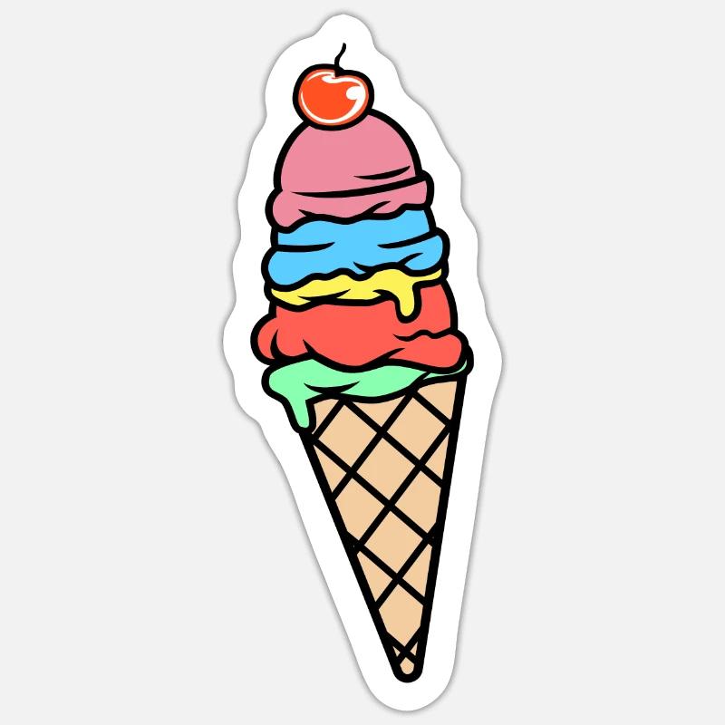 Eis Eiscreme Sticker Größe S (10 x 10 cm)