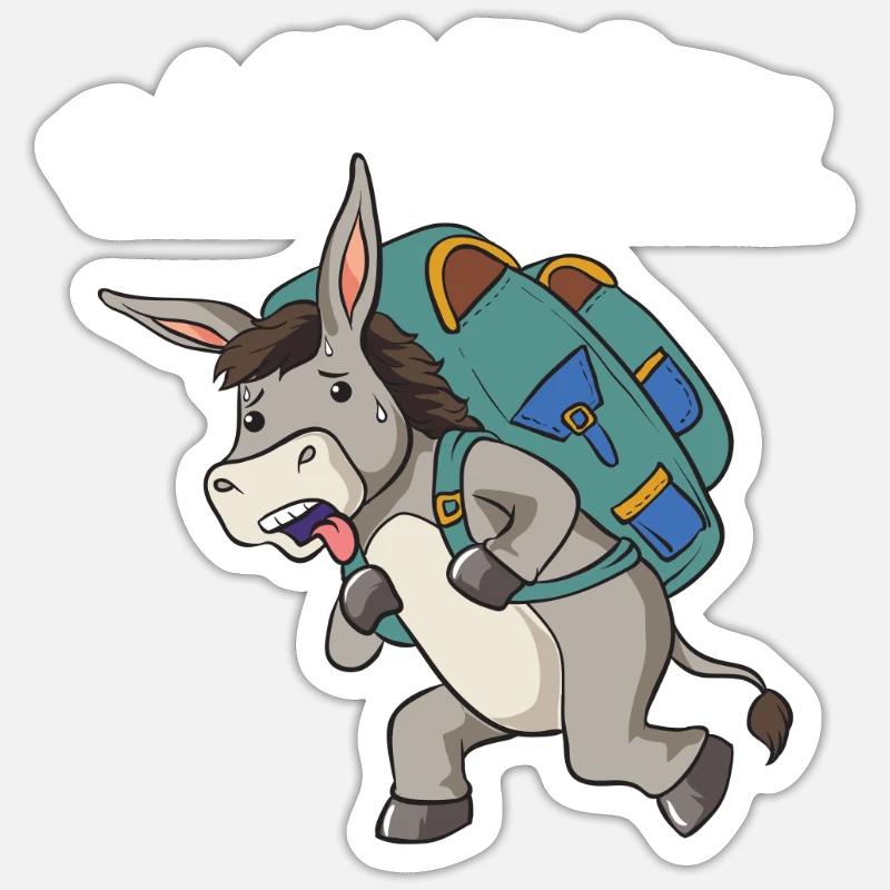 Esel Packesel Maultier Muli Donkey Geschenk Sticker Größe S (10 x 10 cm)