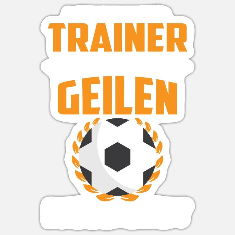 ICH BIN TRAINER EINER ABSOLUT GEILEN MANNSCHAFT - Sticker Größe S (10 x 10 cm) - Mattweiß