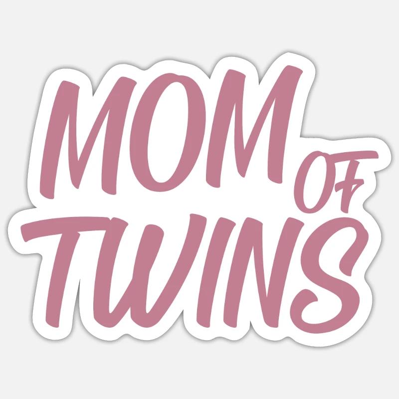 Mama Zwillinge Mutter Geschenk I Muttertag Mami - Sticker Größe S (10 x 10 cm) - Mattweiß