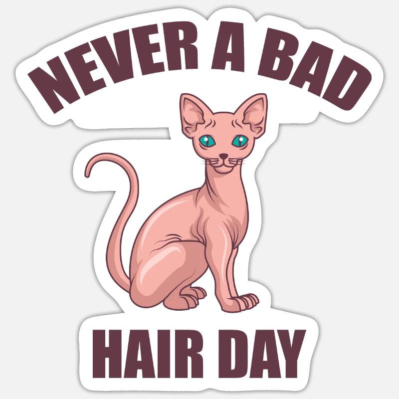 Sphynx Katze - Sticker Größe S (10 x 10 cm) - Mattweiß