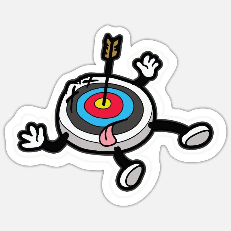 Cible morte avec tir à l'arc arc et flèche Sticker taille S (10 x 10 cm)