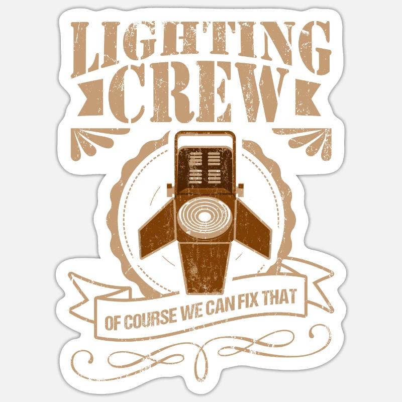 LIGHTING CREW lighting technician show gift event - Sticker size S (10 x 10 cm) - white matte
