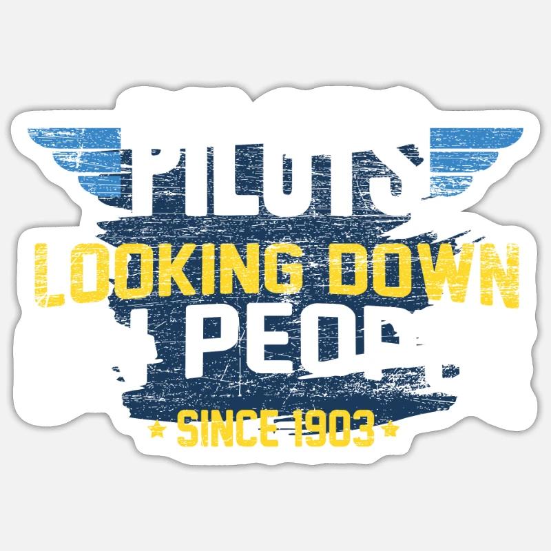 Pilot - Sticker Größe S (10 x 10 cm) - Mattweiß