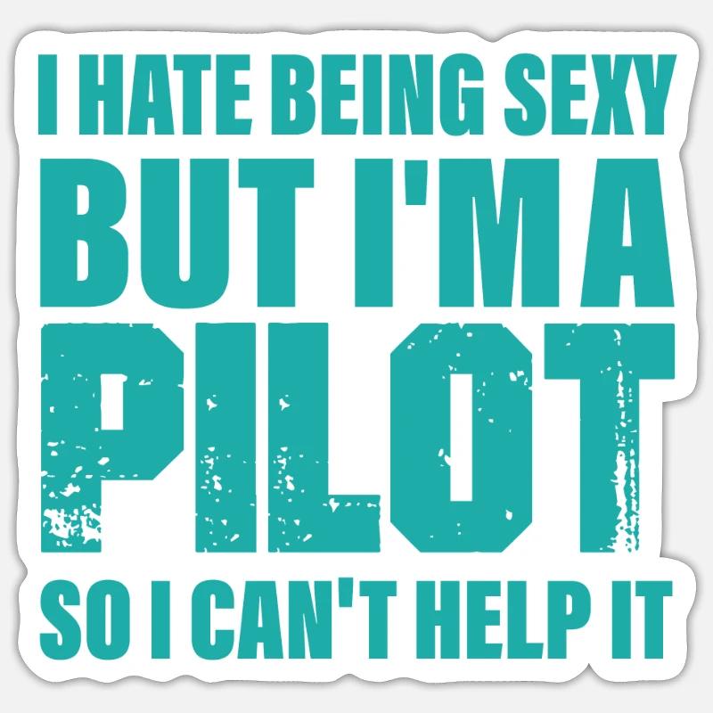 pilote - Sticker taille S (10 x 10 cm) - blanc mat