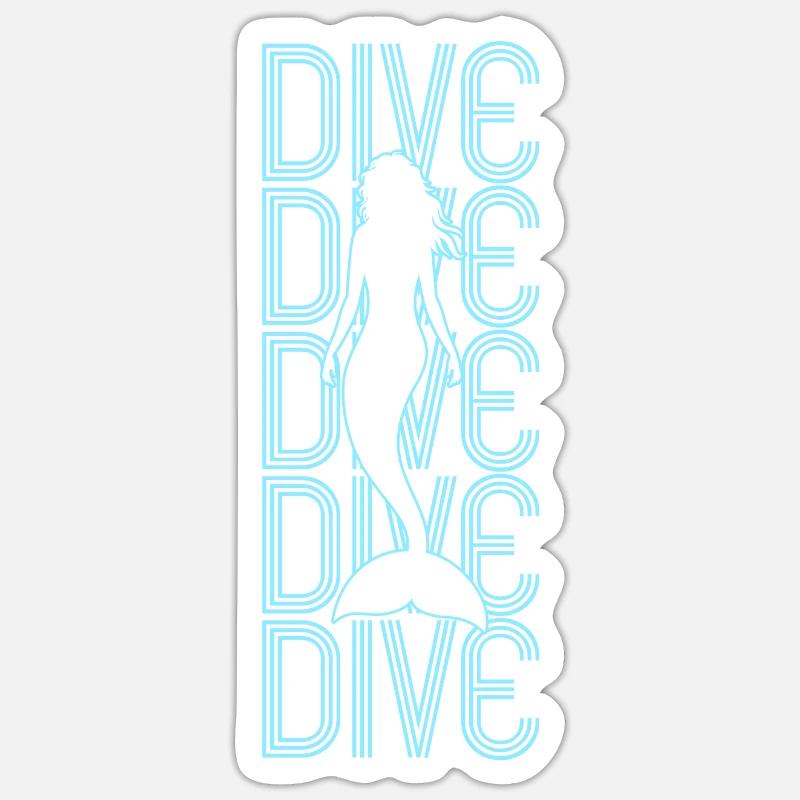 Plongeurs plongée apnée plongée sous-marine eau mer - Sticker taille S (10 x 10 cm) - blanc mat