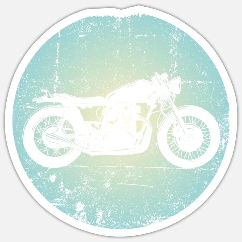 Motorrad - Sticker Größe S (10 x 10 cm) - Mattweiß