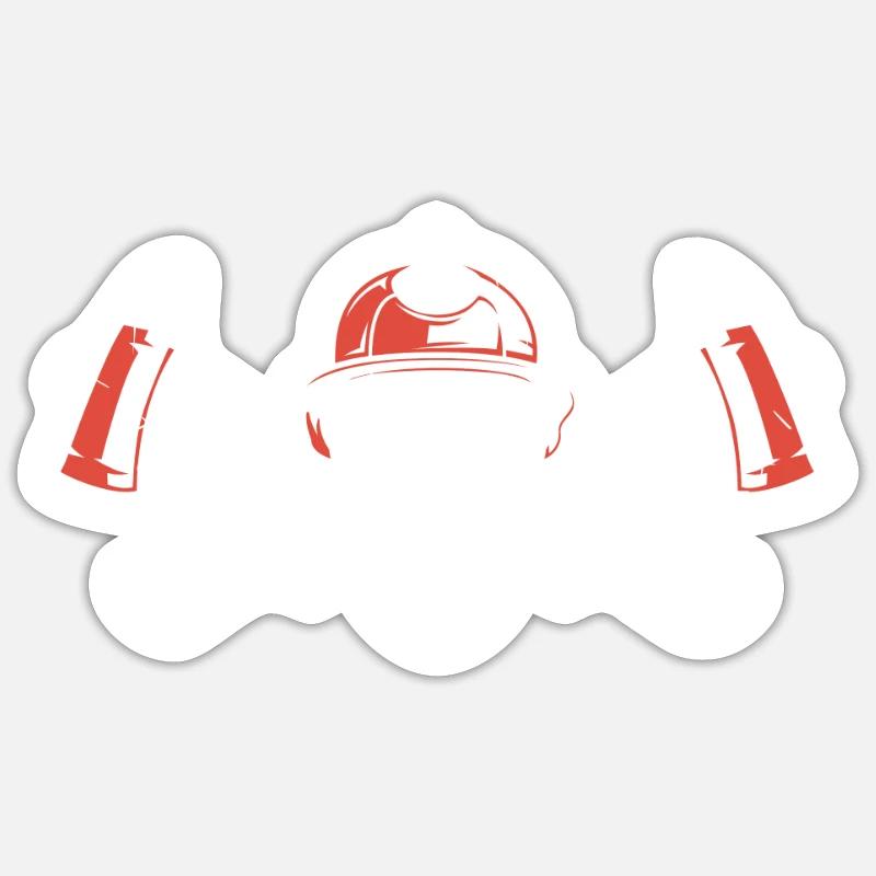 pompiers - Sticker taille S (10 x 10 cm) - blanc mat