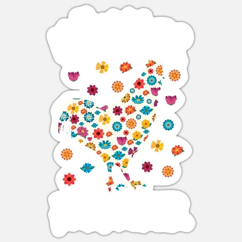 Hühnerflüsterer - Bauer - Sticker Größe S (10 x 10 cm) - Mattweiß