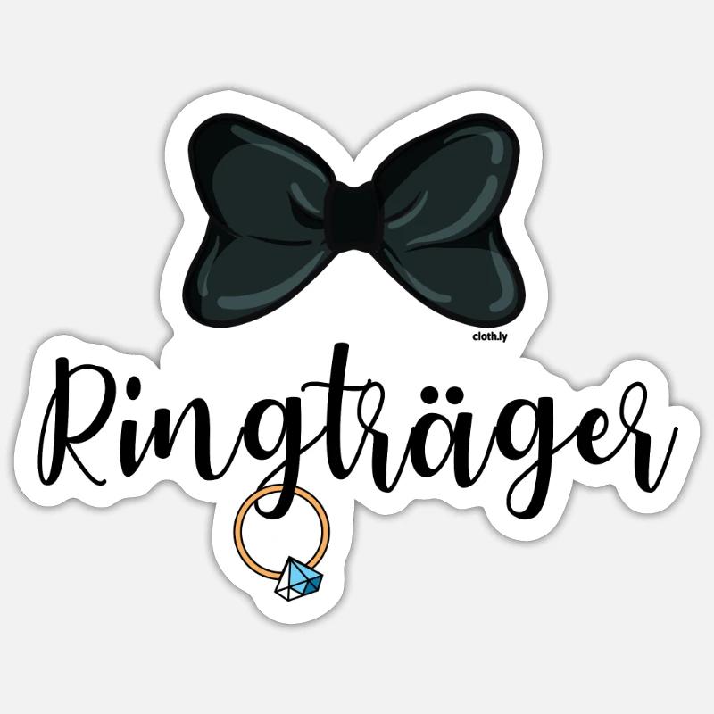 Ringträger Ring Security Hochzeit JGA - Sticker Größe S (10 x 10 cm) - Mattweiß