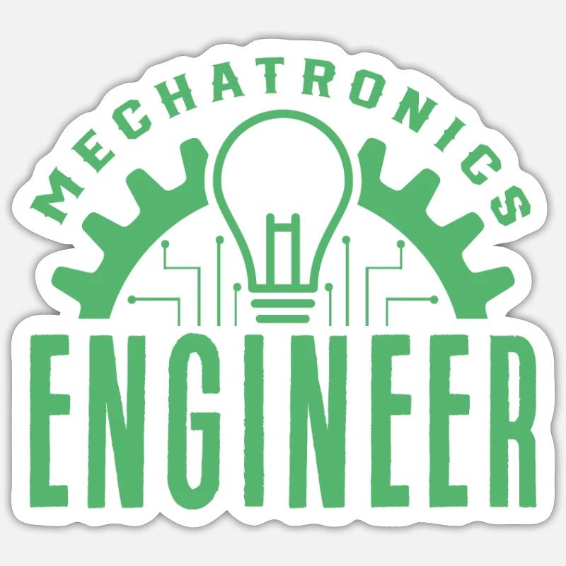 mécatronique - Sticker taille S (10 x 10 cm) - blanc mat