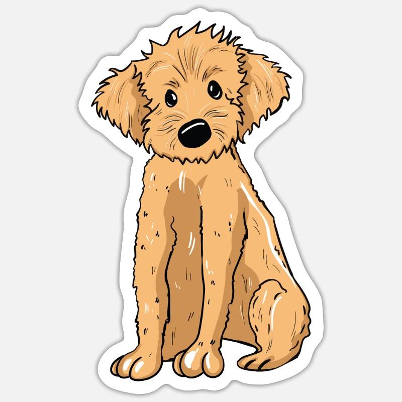 Chien Doodle - Sticker taille S (10 x 10 cm) - blanc mat