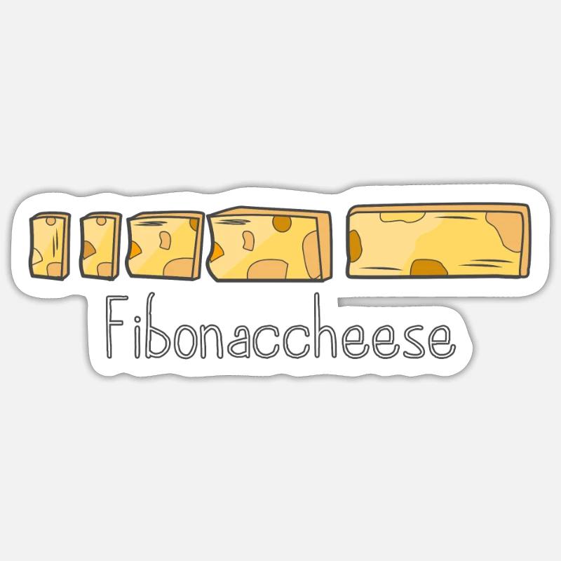 Fibonacci Cheese - Sticker Größe S (10 x 10 cm) - Mattweiß