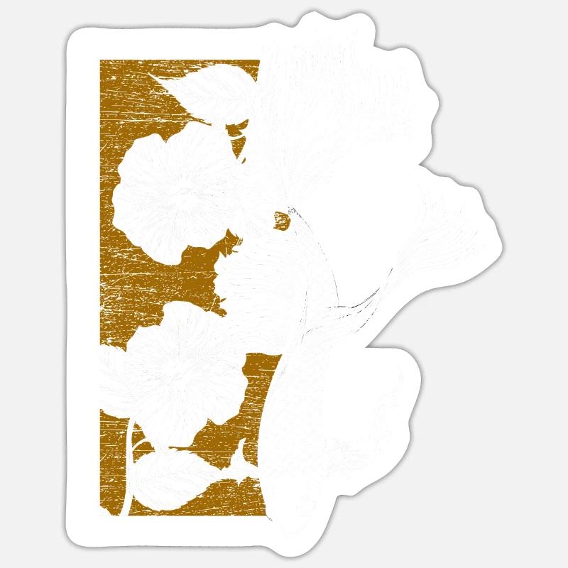 poisson - Sticker taille S (10 x 10 cm) - blanc mat