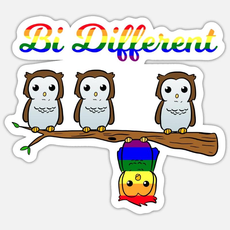 Bi Different Bisexual Pride Lustig Fun Bi Spruch - Sticker Größe S (10 x 10 cm) - Mattweiß
