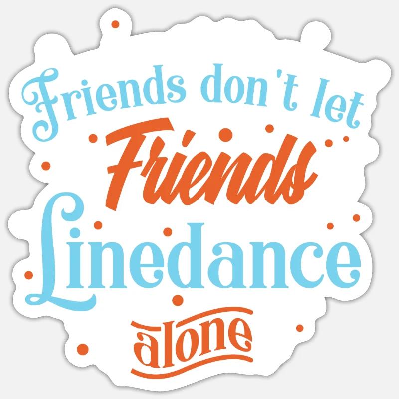 Groupe de danse linedance - Sticker taille S (10 x 10 cm) - blanc mat