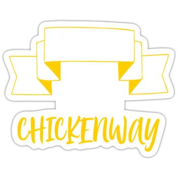 VTT Chickenway - Sticker taille S (10 x 10 cm) - blanc mat - Devant