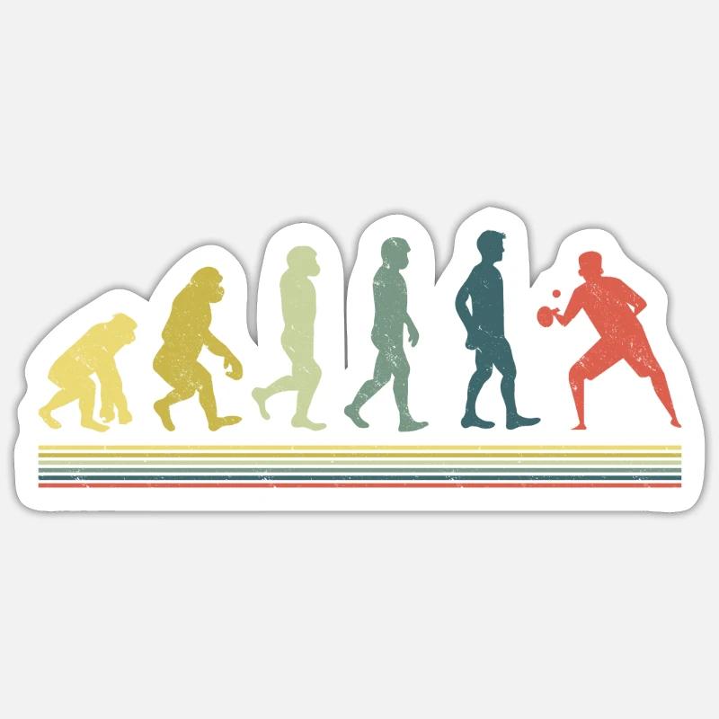 Evolution table tennis - Sticker size S (10 x 10 cm) - white matte