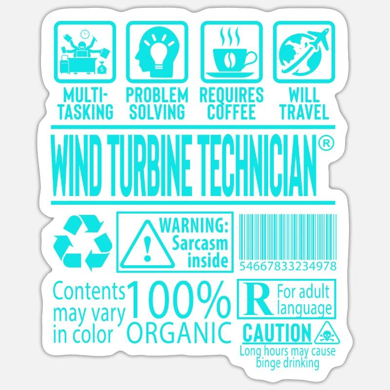 Cadeau de technicien d'éolienne Sticker taille S (10 x 10 cm)