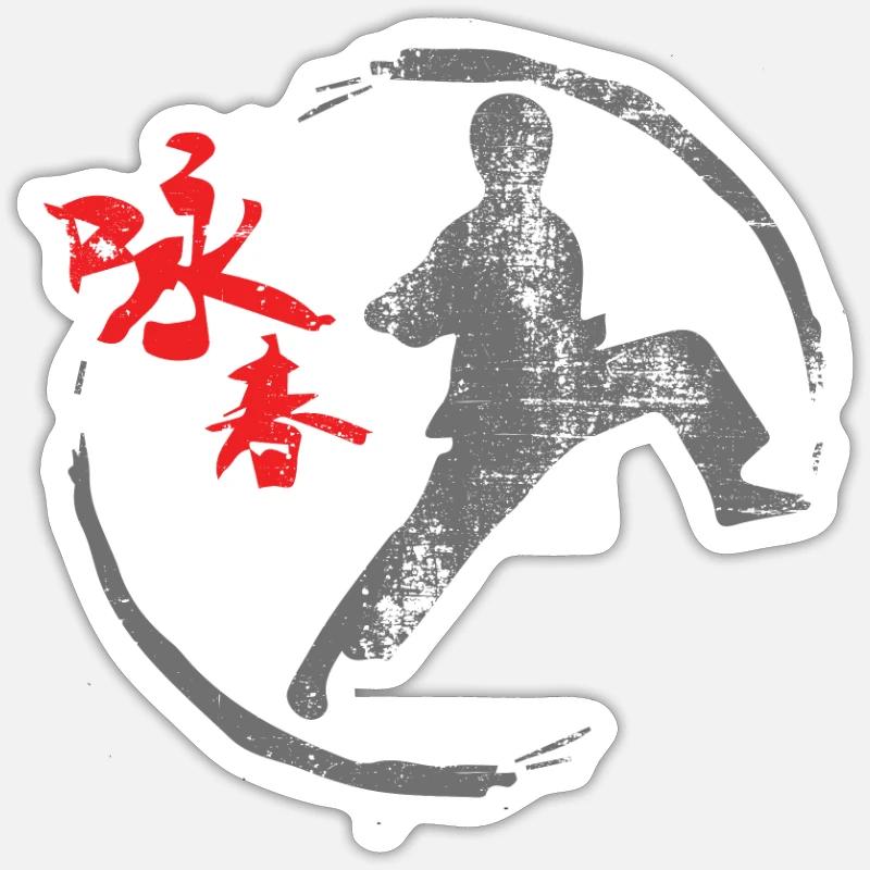 Wing Chun - Sticker taille S (10 x 10 cm) - blanc mat