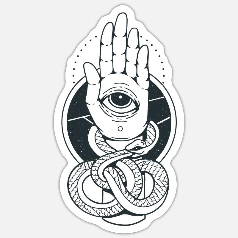 Hand der Fatima Hamsa Chamsa Khamsa arabisch Icon - Sticker Größe S (10 x 10 cm) - Mattweiß
