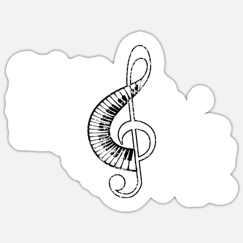 clef - Sticker taille S (10 x 10 cm) - blanc mat