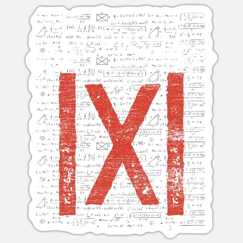 Mathe - Sticker Größe S (10 x 10 cm) - Mattweiß
