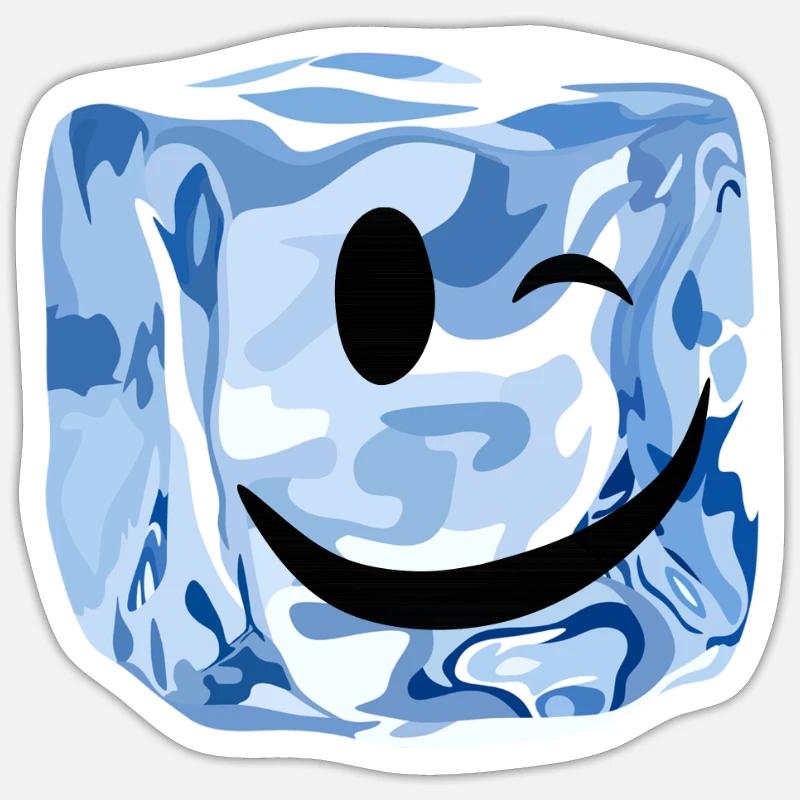 cube ice wink Sticker Größe S (10 x 10 cm)