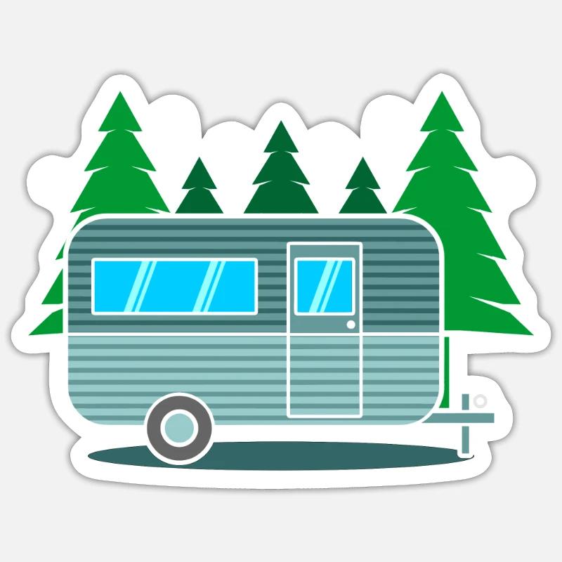 camper - Sticker size S (10 x 10 cm) - white matte