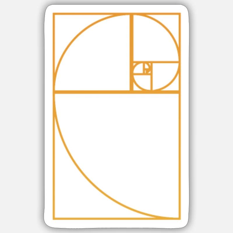 Section dorée en spirale de Fibonacci Sticker taille S (10 x 10 cm)