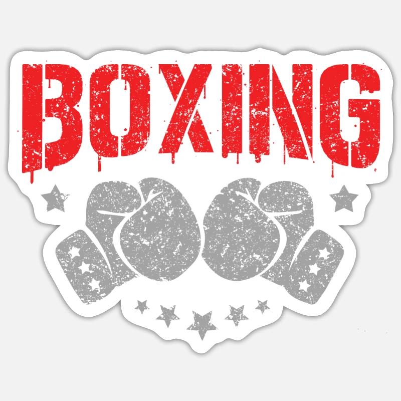 boxe - Sticker taille S (10 x 10 cm) - blanc mat