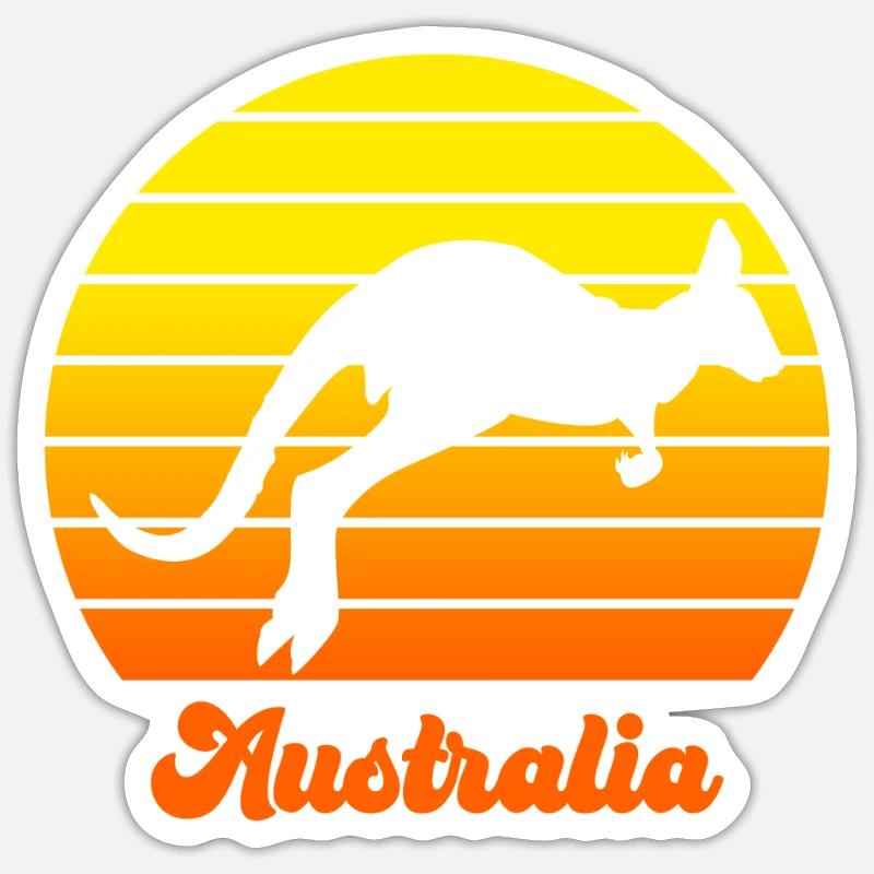 Australien Backpacker Land - Sticker Größe S (10 x 10 cm) - Mattweiß