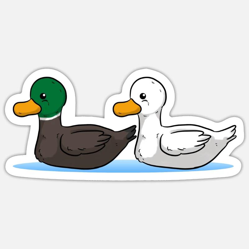 canards - Sticker taille S (10 x 10 cm) - blanc mat