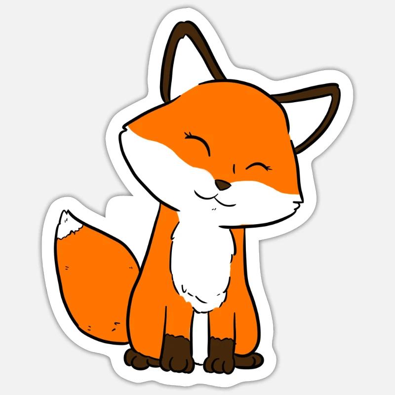 Fuchs - Sticker Größe S (10 x 10 cm) - Mattweiß