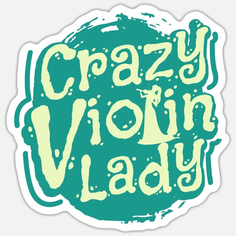 violon - Sticker taille S (10 x 10 cm) - blanc mat