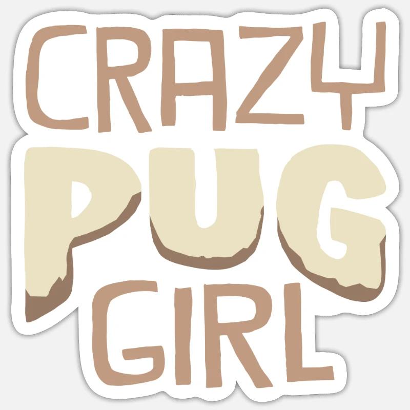 Mops - Sticker Größe S (10 x 10 cm) - Mattweiß