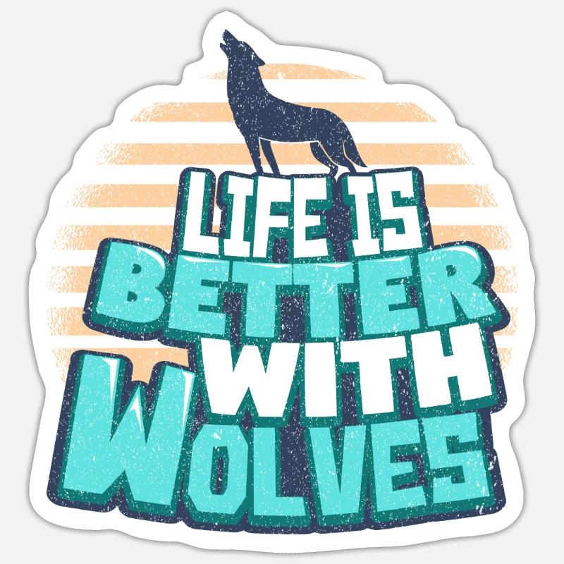 wolves - Sticker size S (10 x 10 cm) - white matte