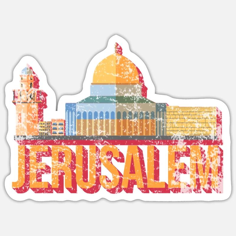 Jerusalem - Sticker Größe S (10 x 10 cm) - Mattweiß