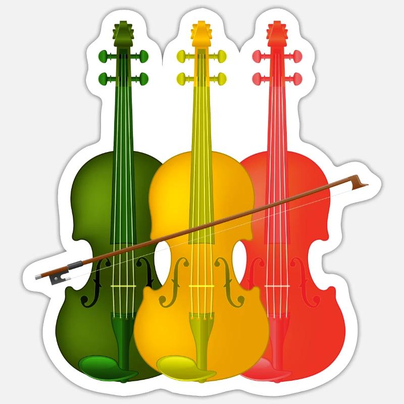 Violoncelle violoncelle - Sticker taille S (10 x 10 cm) - blanc mat