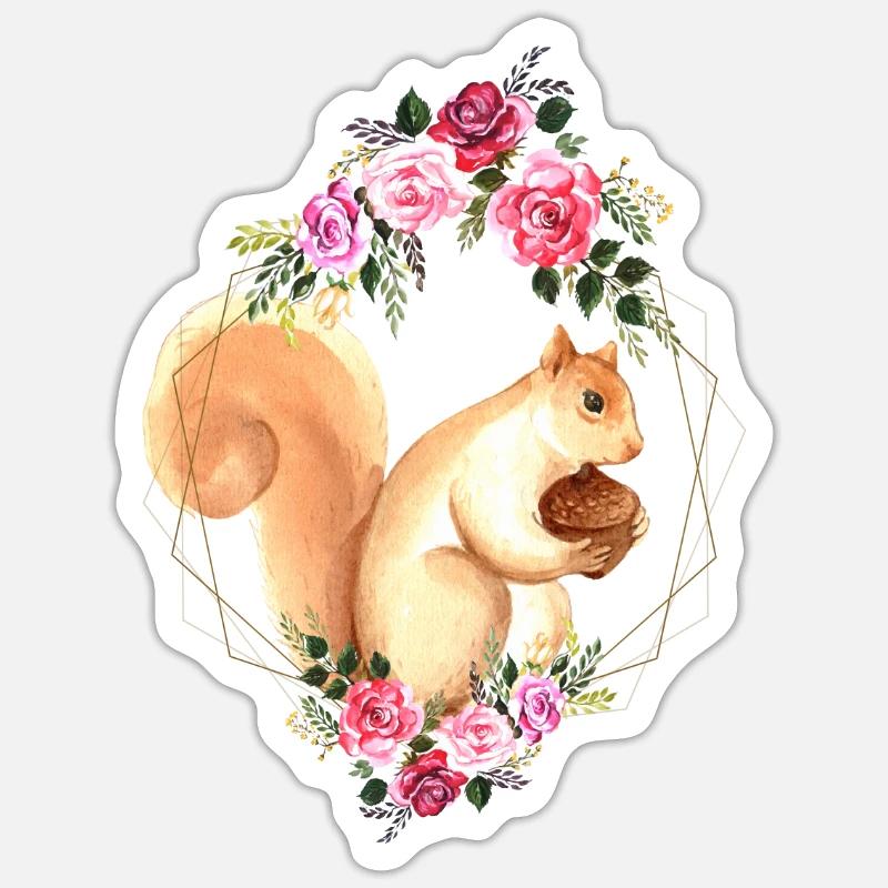 Eichhörnchen Sticker Größe S (10 x 10 cm)