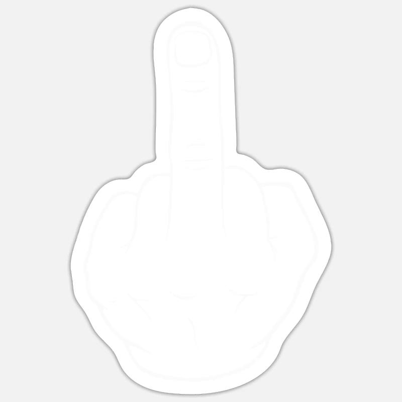 Geste obscène - doigt puant - Sticker taille S (10 x 10 cm) - blanc mat