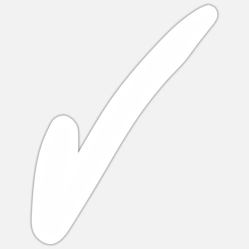 Hackerl - Checkmark - Häckchen - Sticker Größe S (10 x 10 cm) - Mattweiß