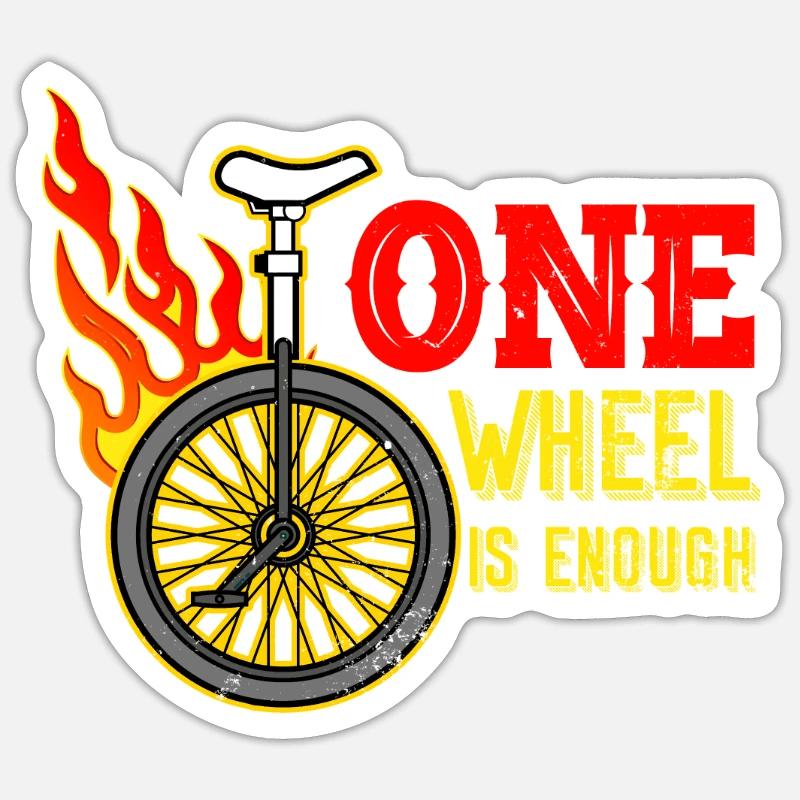 monocycle - Sticker taille S (10 x 10 cm) - blanc mat