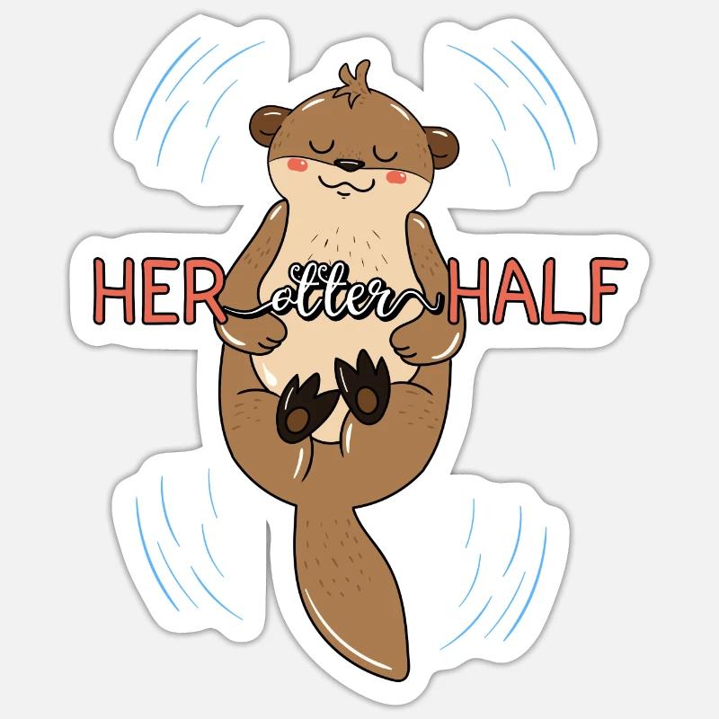 Her Otter Half - Sticker size S (10 x 10 cm) - white matte