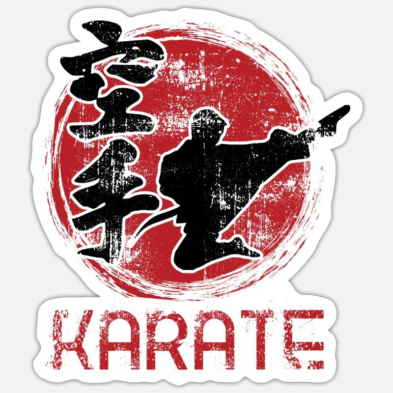 karaté - Sticker taille S (10 x 10 cm) - blanc mat